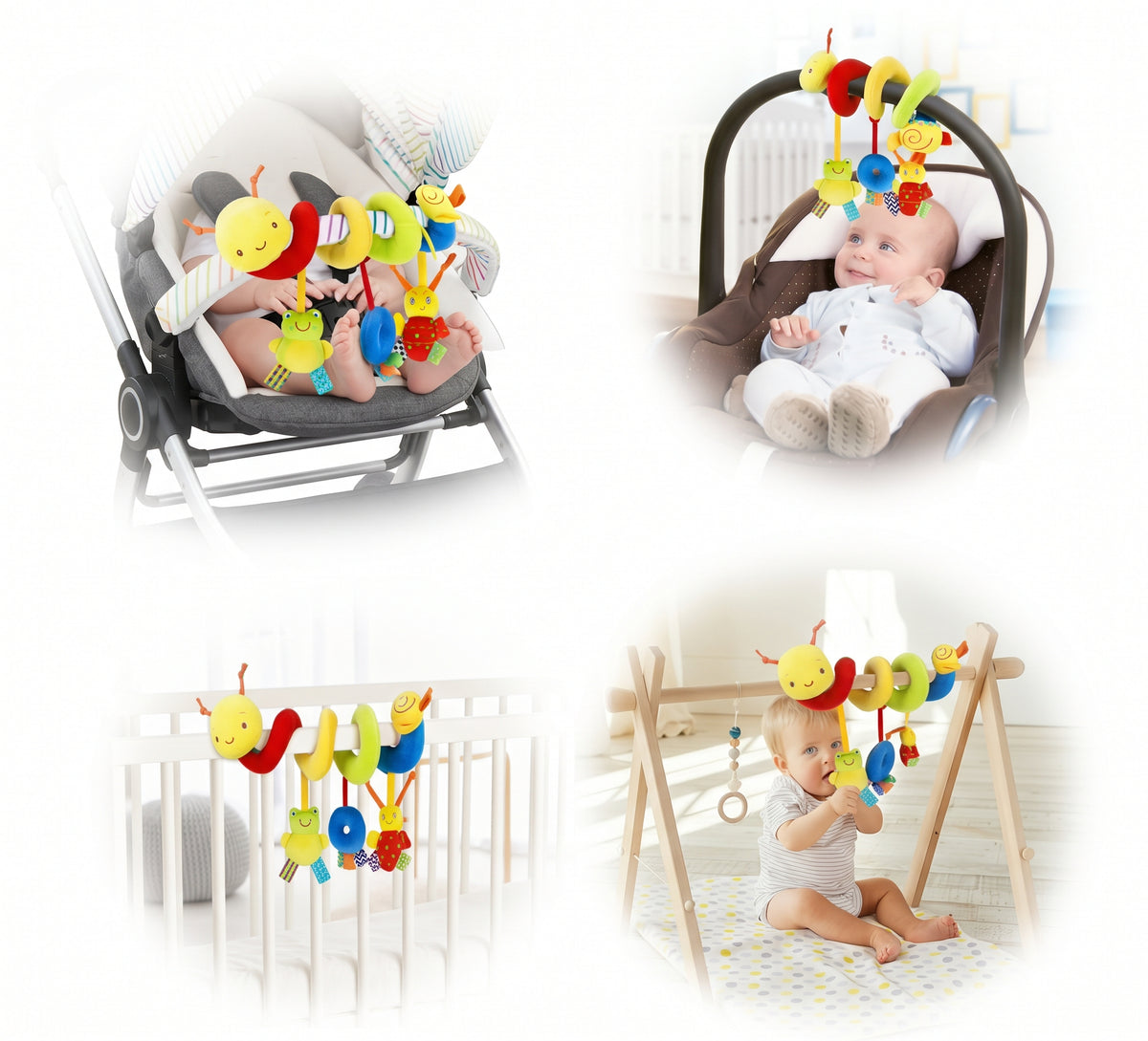 Sensory Spiral Activity Toy | Baby Rattle for Pram & Car Seat